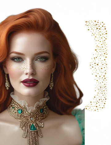 Tatouage tâches de rousseur pour femme dorées