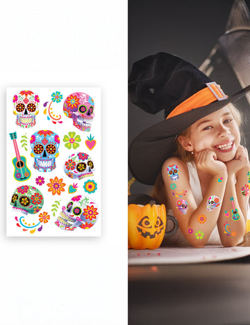 Tatouages colorés Dia de los muertos