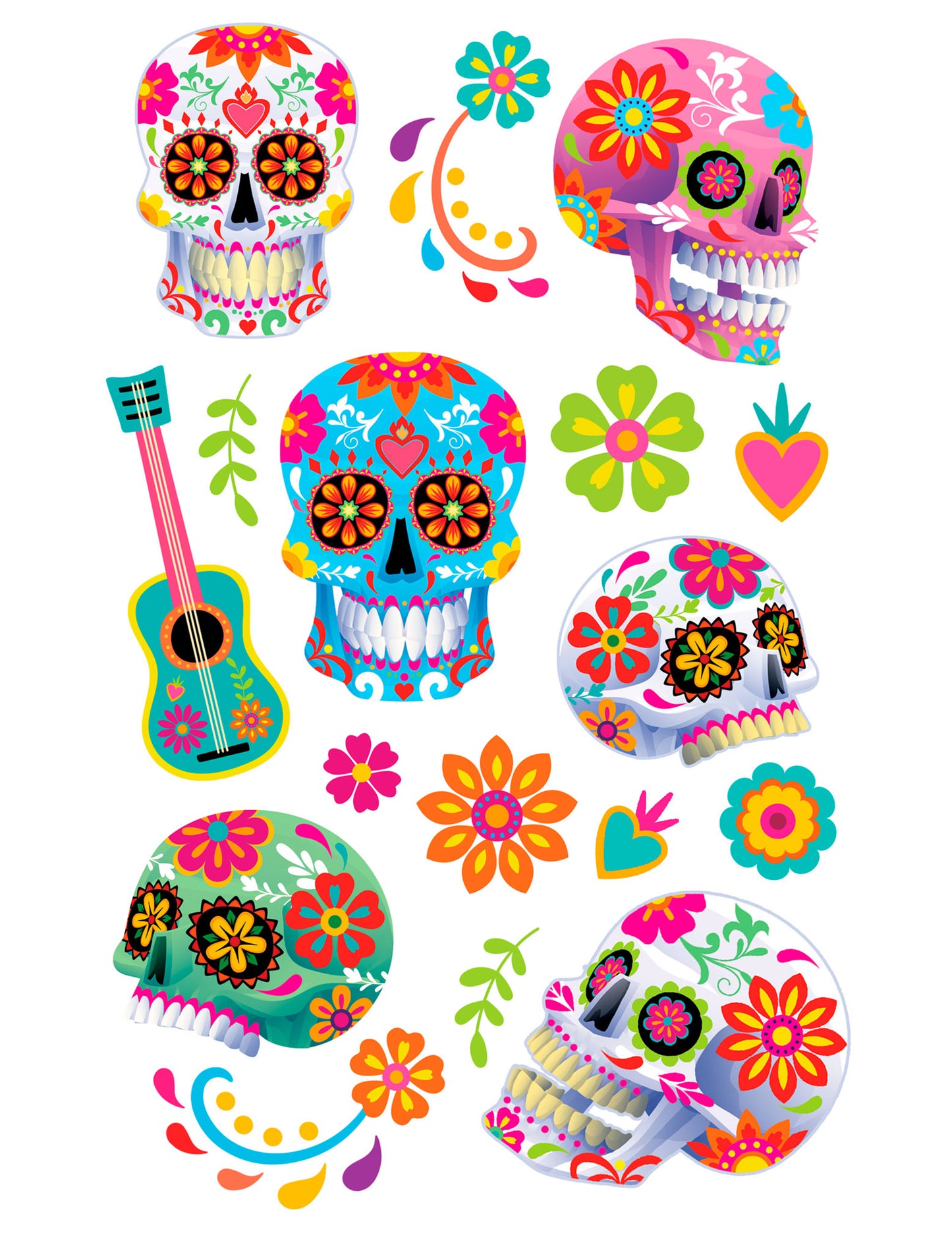 Tatouages colorés Dia de los muertos