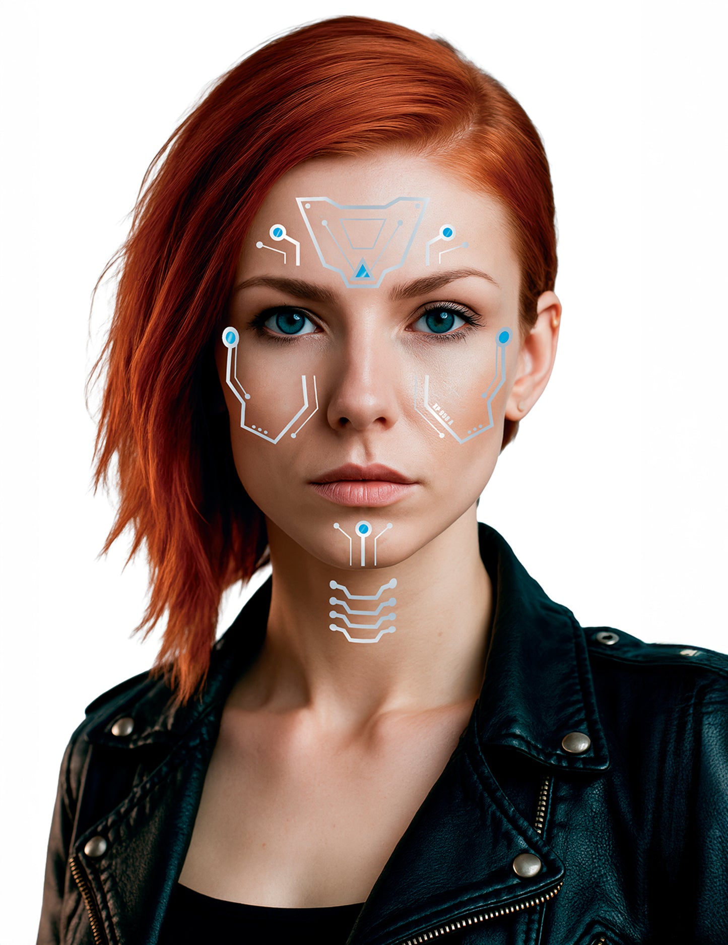 Tatuaje futuriste cu fețe de robot