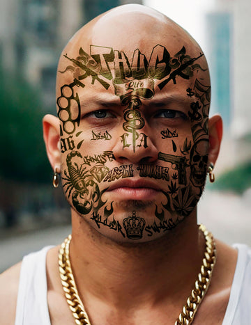 Tatouages visage thug life