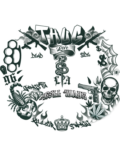 Tatouages visage thug life
