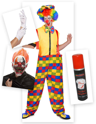 Pachet costum de clovn înfricoșător de Halloween