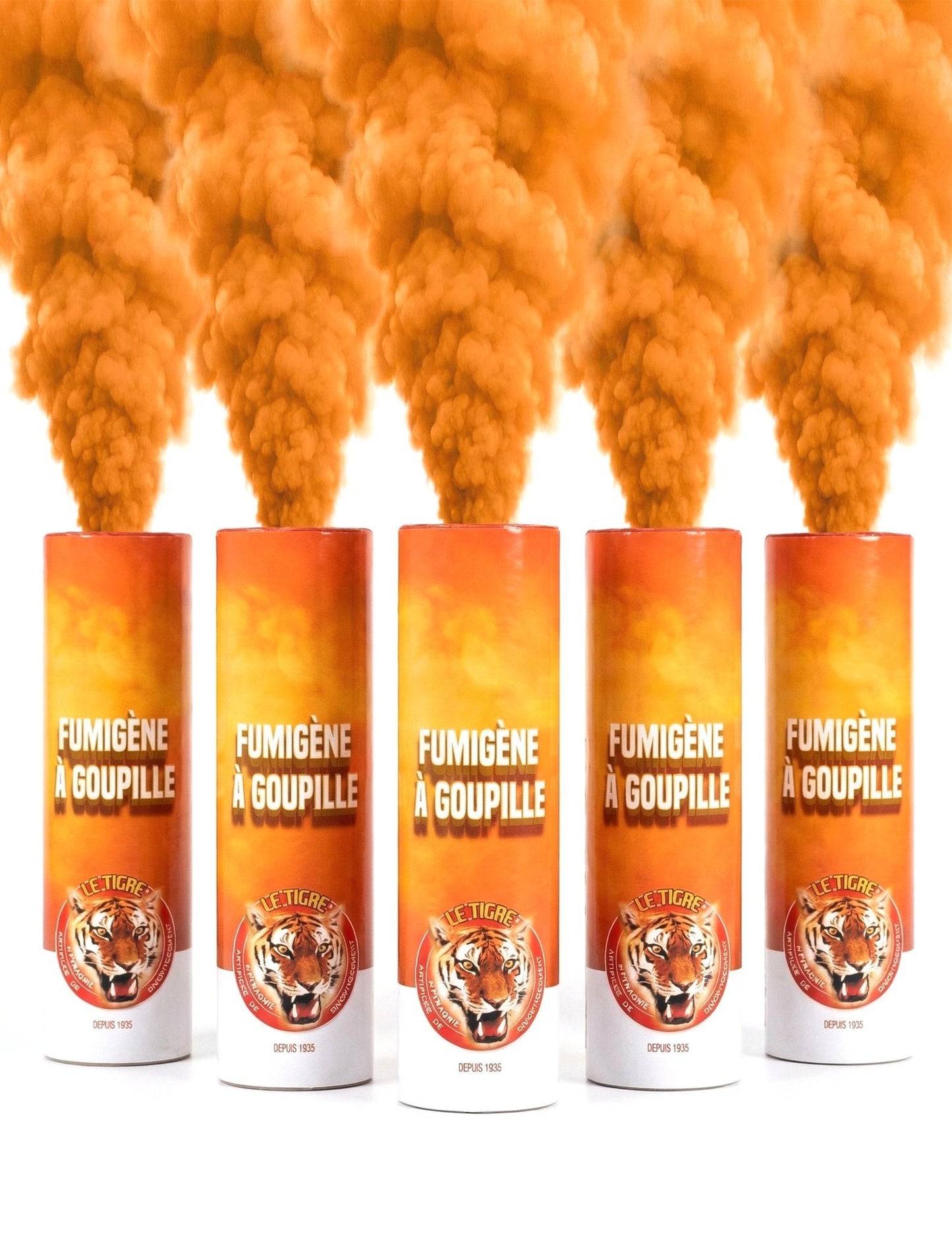 Set de 5 fumigene cu cui portocaliu 1 min