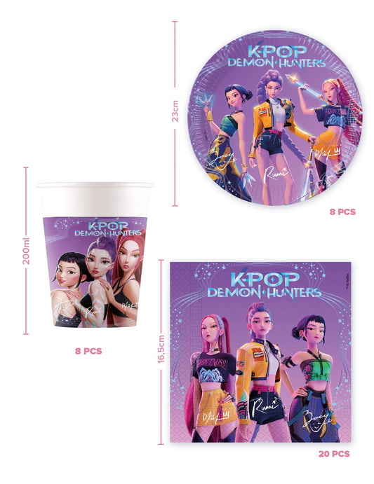 Kit de veselă de unică folosință K-pop Demon Hunters™