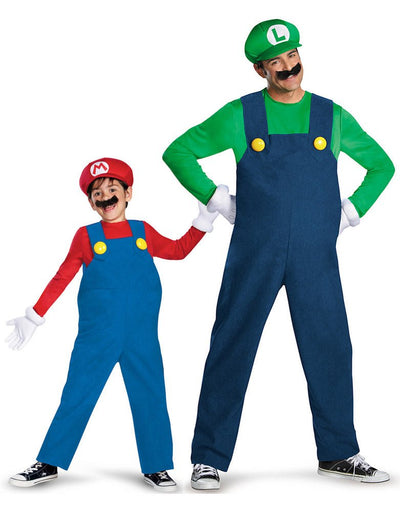 Costum de cuplu Luigi™ și Mario™ tată și fiu