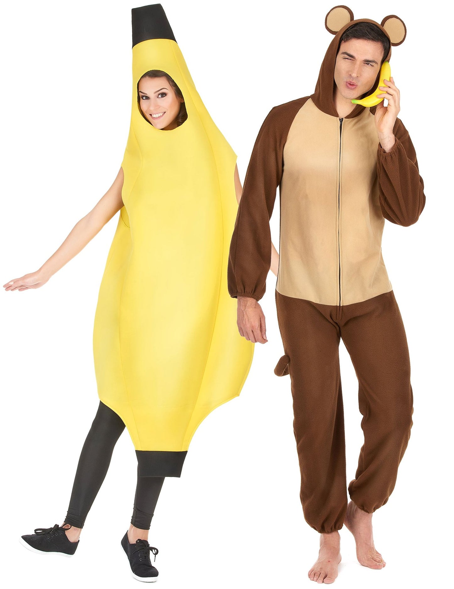 Costum de cuplu banană și maimuță pentru adulți
