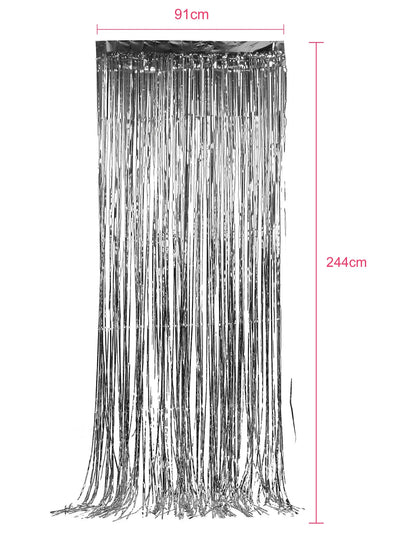 Pack de 5 rideaux scintillants argentés