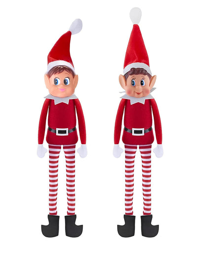 Duo de spiriduși ștrengari de Crăciun Elvie și Elfie