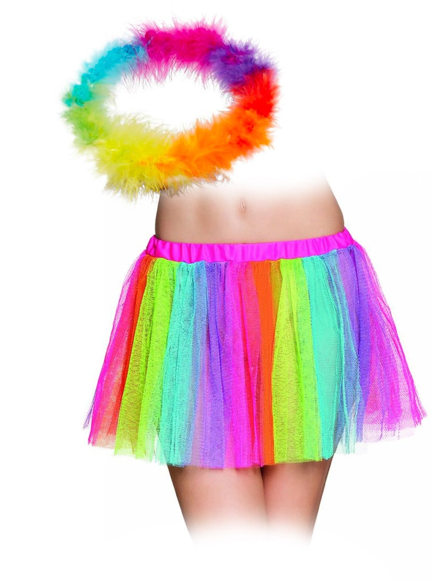 Kit accesorii multicolore curcubeu pentru adulți