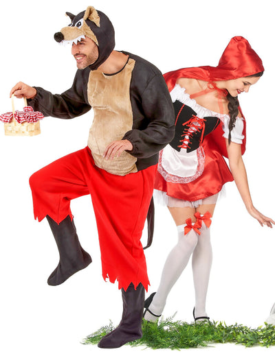 Costum de cuplu Scufița Roșie și Lupul cel Rău