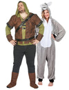 Costum de cuplu de căpcăun, mărime mare, și măgar pentru adult