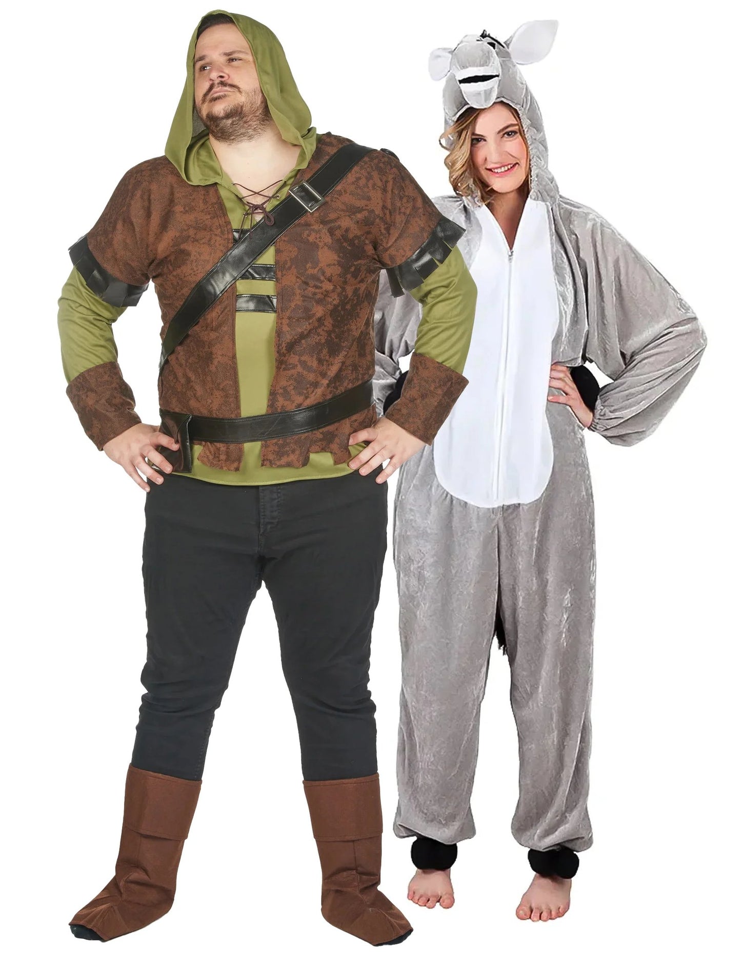 Costum de cuplu de căpcăun, mărime mare, și măgar pentru adult