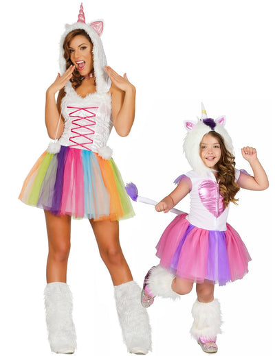 Costum de cuplu unicorn mamă și fiică