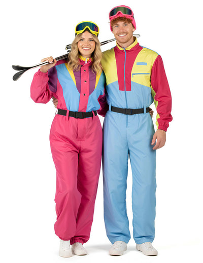 Costum cuplu combinezoane de schi vintage pentru adulți