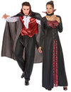 Costum de cuplu vampiri înfricoșători roșu Halloween adult