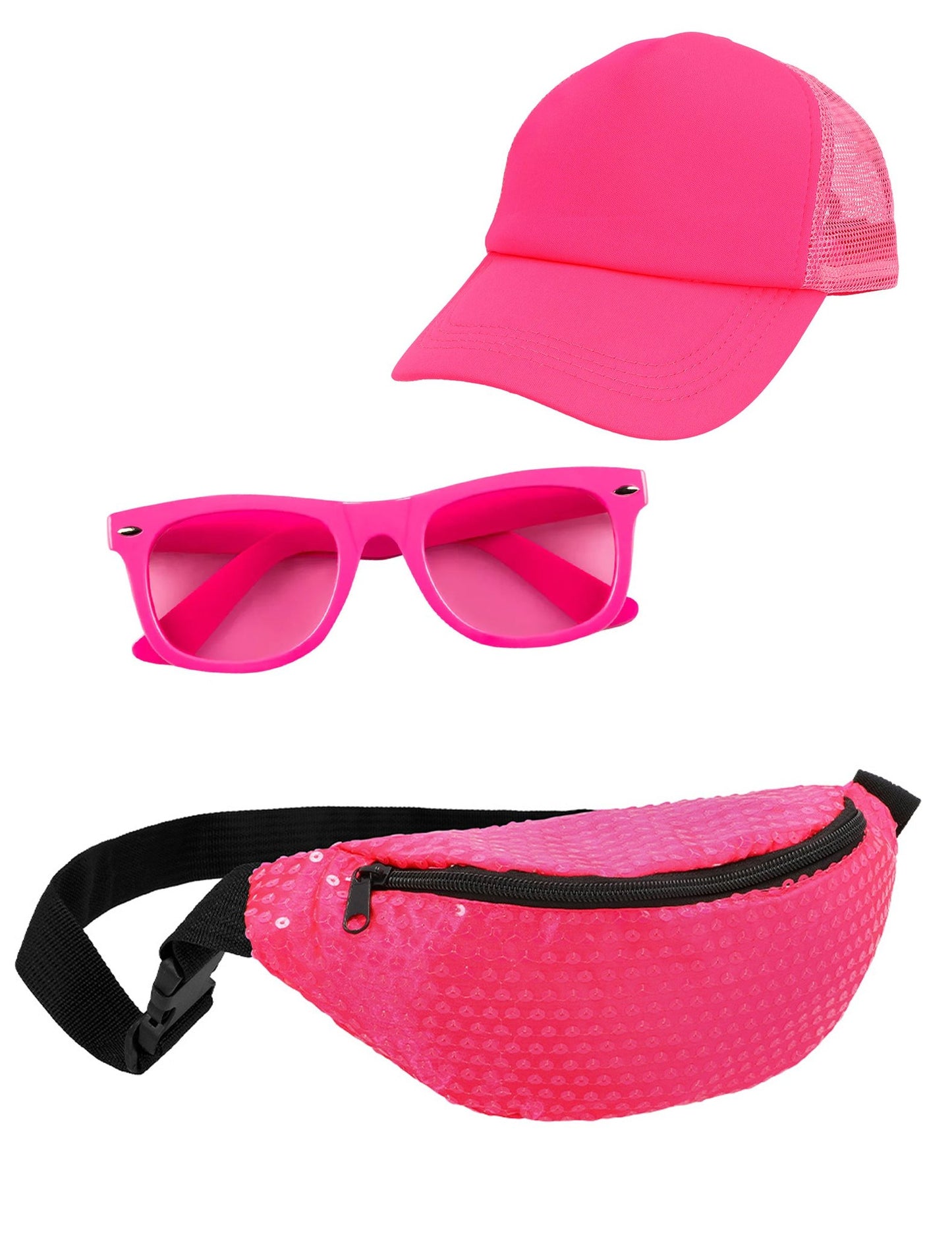 Kit de accesorii roz fluorescent
