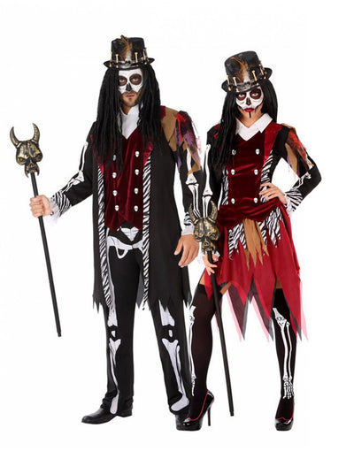 Costum de cuplu de vrăjitori voodoo pentru adulți