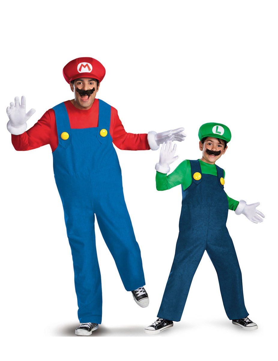 Costum de cuplu Mario™ și Luigi™ tată și fiu