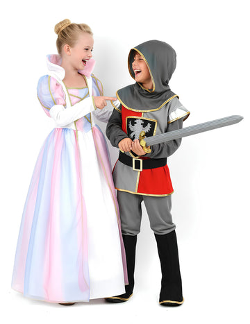 Set costume de cavaler și prințesă pentru copii
