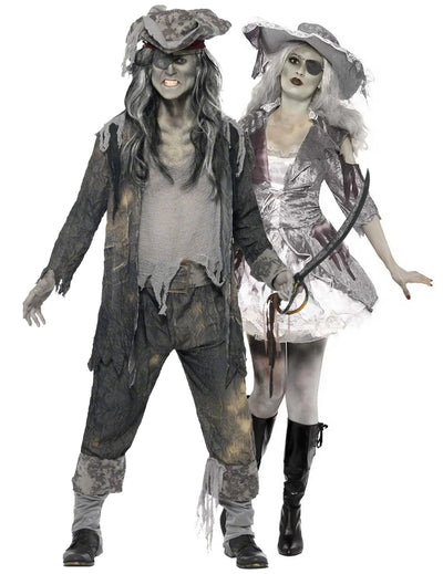 Costum de cuplu pirat fantomă de Halloween