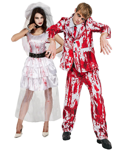 Costum de cuplu zombie căsătorit pentru adulți