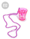 Pachet de 12 coliere roz cu pahar de shot