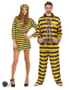 Costum de cuplu prizonier galben pentru adulți