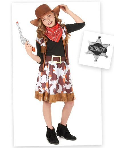 Pachet costum de cowgirl pentru fată cu accesorii