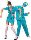Costum de cuplu asistentă și chirurg zombie pentru Halloween, adult