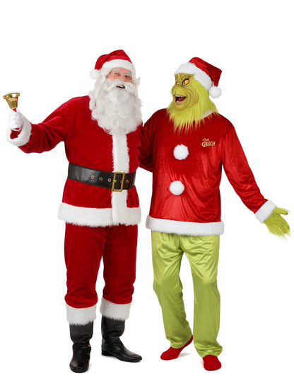 Déguisement de couple Grinch et Père Noël adulte