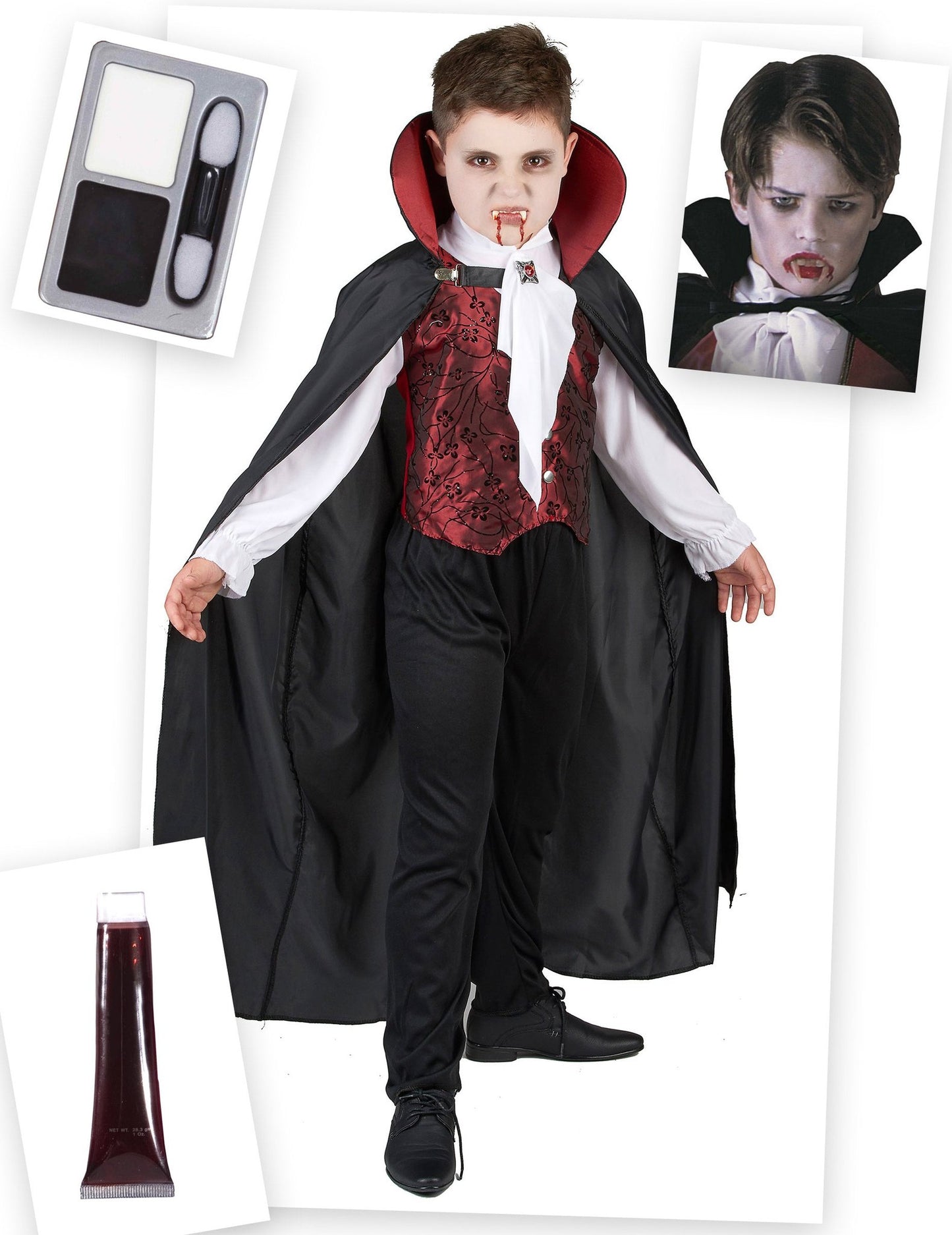 Pachet costum de vampir de Halloween pentru băiat