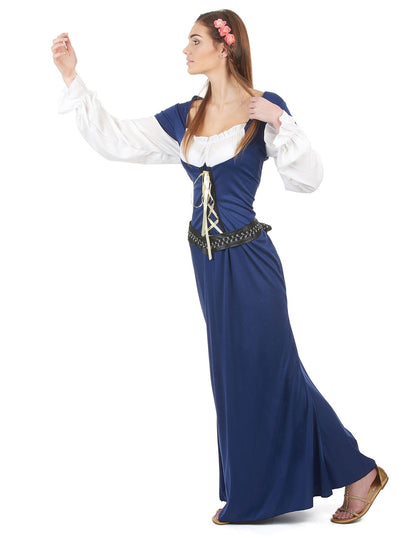Costum de cuplu medieval albastru pentru adulți