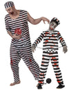 Costum de cuplu de prizonier zombie înfricoșător tată și fiu de Halloween