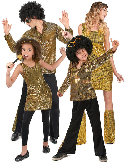 Costum de familie Disco auriu