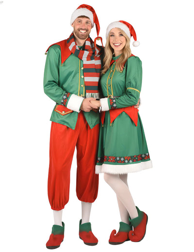Costum de cuplu elfi de Crăciun de lux pentru adulți
