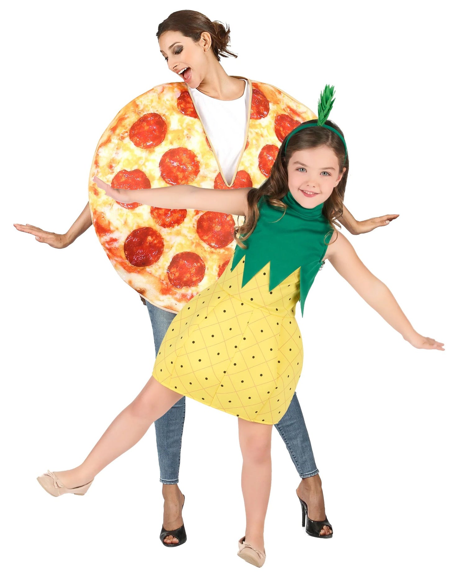 Déguisement de couple pizza et ananas parent et enfant