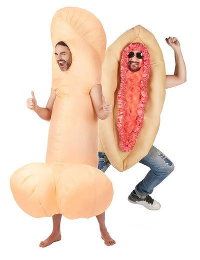 Costum gonflabil de cuplu pentru adulți, penis și vulvă