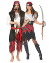 Costum de cuplu pirate corsar dantelat pentru adulți