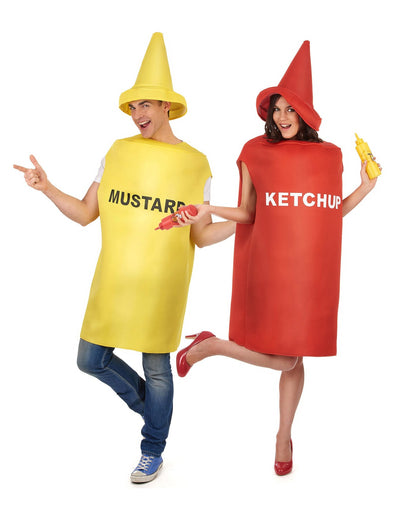 Costum de cuplu tuburi de muștar și ketchup