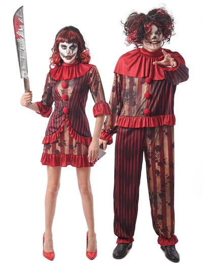 Costum de cuplu clovni însângerați pentru adulți