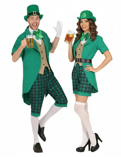 Costum de cuplu Mr & Mrs Saint Patrick pentru adulți