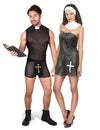 Costum de cuplu preot și călugăriță sexy pentru adulți