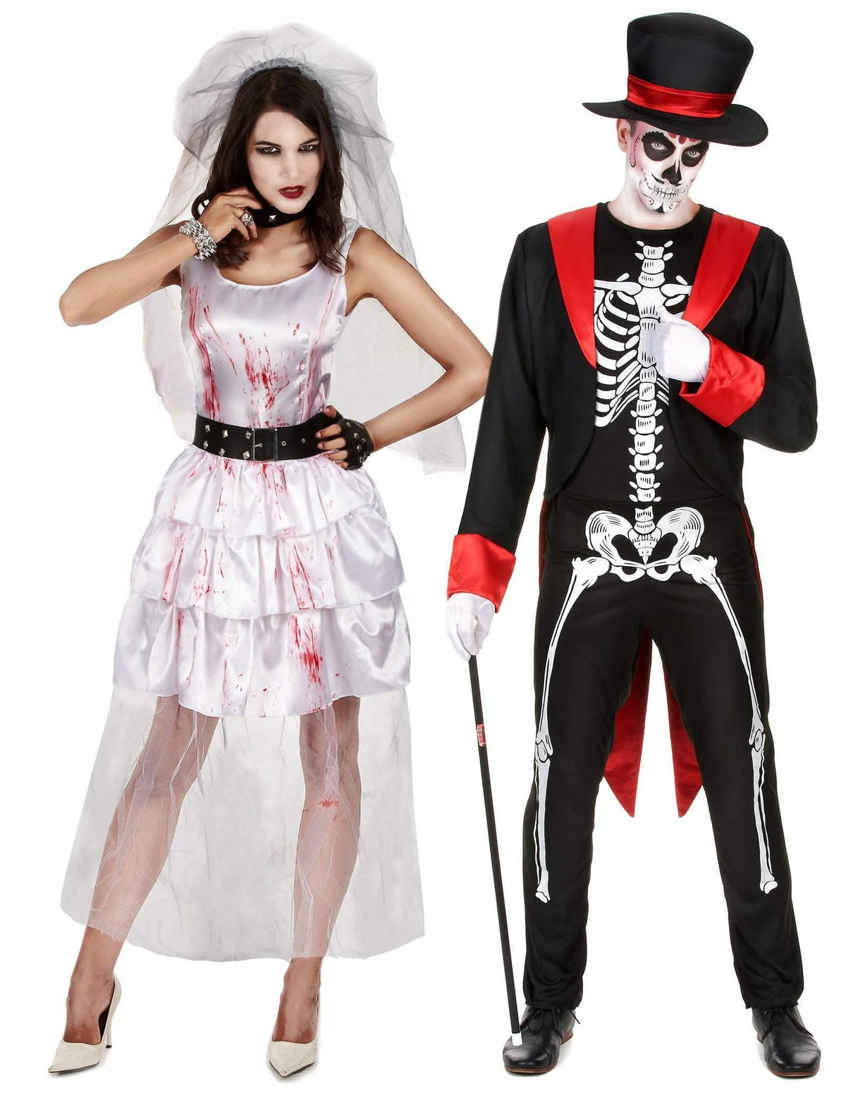 Costum de cuplu de miri gothici de Halloween