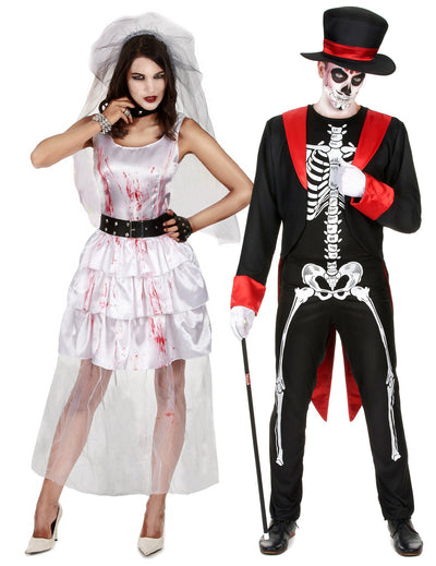 Costum de cuplu de miri gothici de Halloween