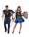 Costum de cuplu cavaler albastru pentru adulți