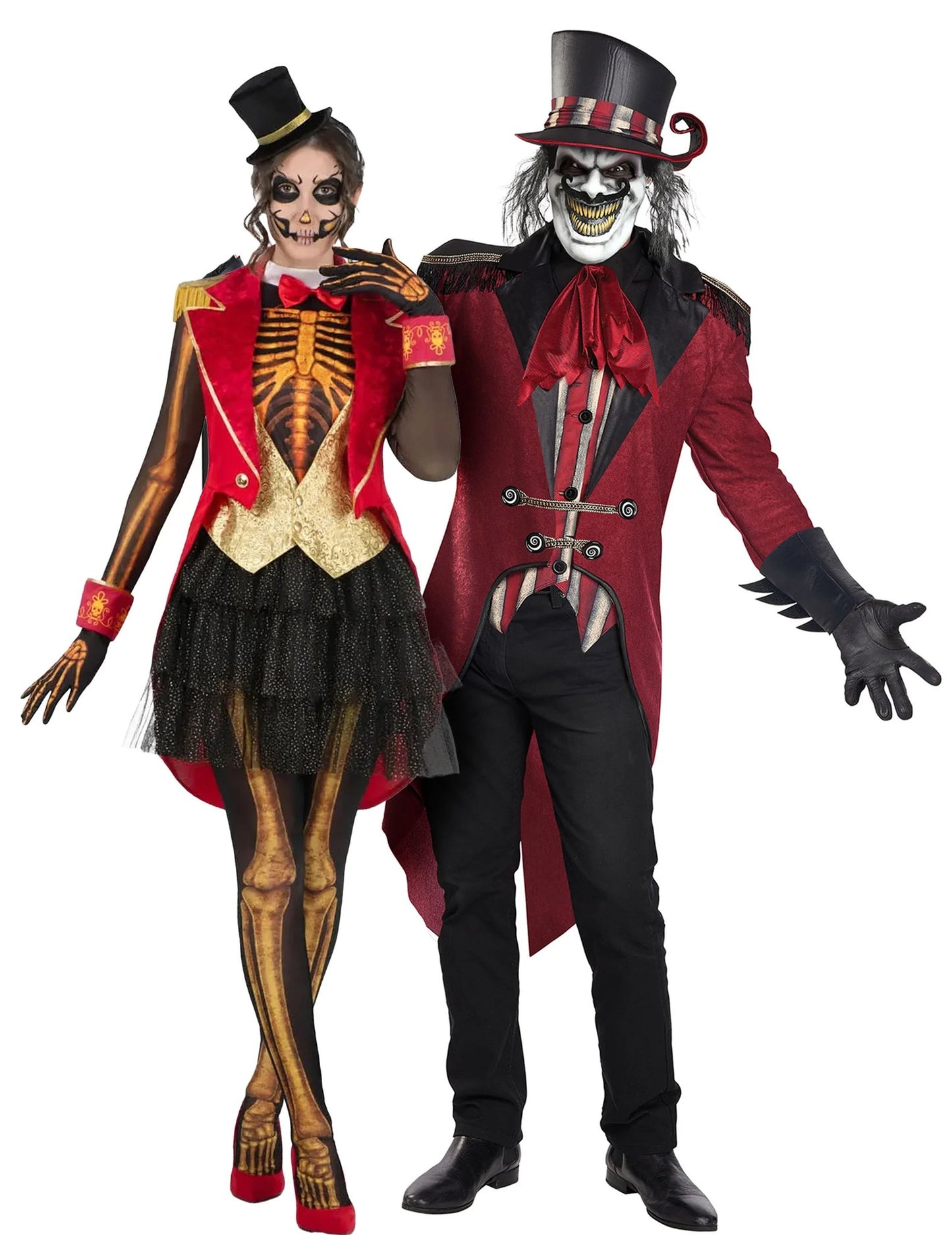 Costum de cuplu Dresoare și Domnișoară de circ schelet, adult