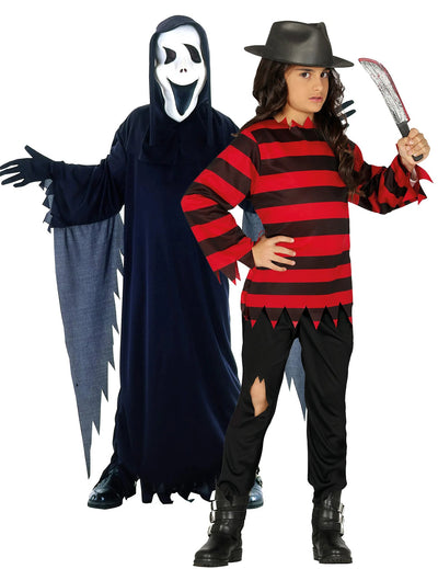 Costum de cuplu asasin și ucigaș de coșmar pentru copii de Halloween