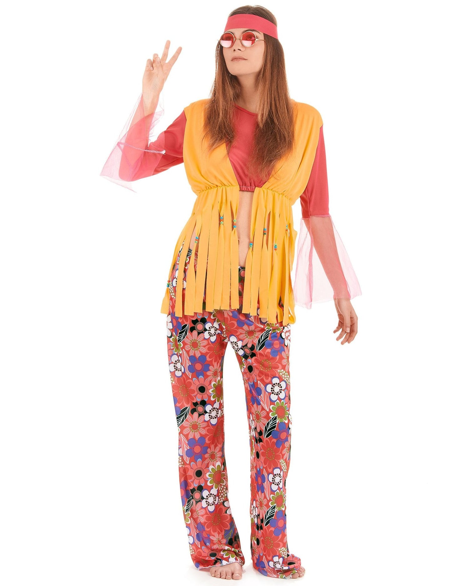 Costum de cuplu hippie multicolor