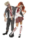 Déguisări de cuplu de elevi zombi Halloween
